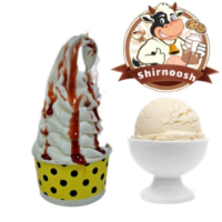 بستنی لیوانی لبه توت فرنگی